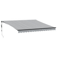 Produktbild för Markis automatiskt infällbar antracit&vit 450x300 cm