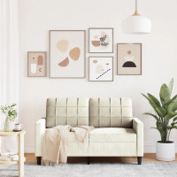 Produktbild för 2-sitssoffa gräddvit 120 cm sammet
