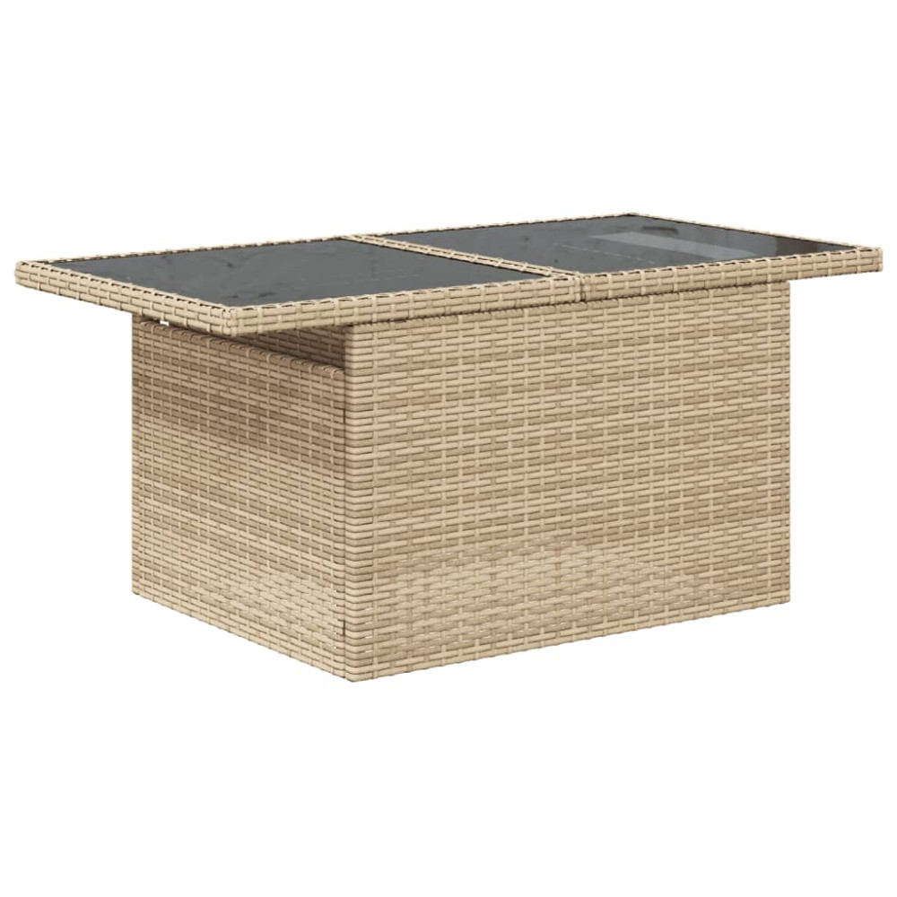 Produktbild för Soffgrupp för trädgården med dynor 6 delar beige konstrotting