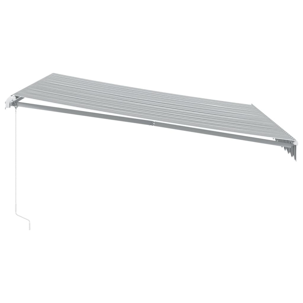 Produktbild för Markis manuellt infällbar med LEDs antracit och vit 400x350 cm