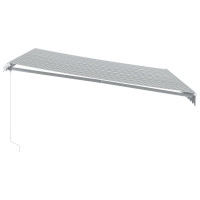 Produktbild för Markis manuellt infällbar med LEDs antracit och vit 400x350 cm