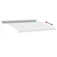 Produktbild för Markis manuellt infällbar med LEDs antracit och vit 400x350 cm