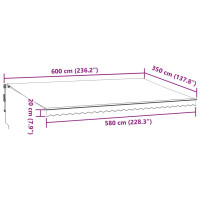 Produktbild för Markis automatiskt infällbar brun 600x350 cm