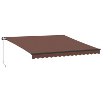 Produktbild för Markis manuellt infällbar brun 400x350 cm