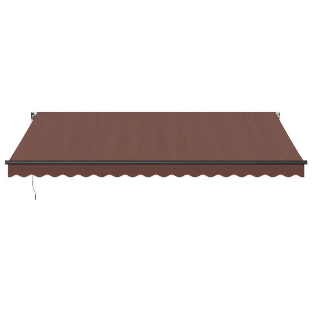 Produktbild för Markis manuellt infällbar med LEDs brun 450x350 cm