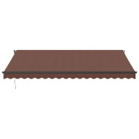 Produktbild för Markis manuellt infällbar med LEDs brun 450x350 cm