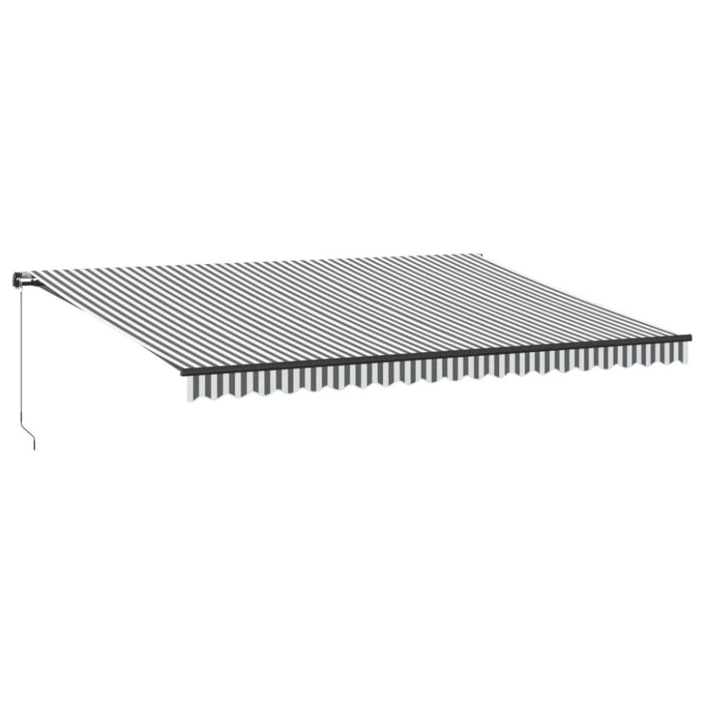 Produktbild för Markis manuellt infällbar med LEDs antracit&vit 500x300 cm
