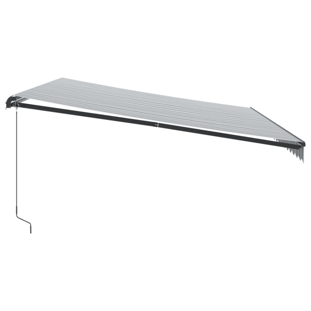 Produktbild för Markis manuellt infällbar med LEDs antracit&vit 500x300 cm