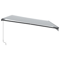 Produktbild för Markis manuellt infällbar med LEDs antracit&vit 500x300 cm