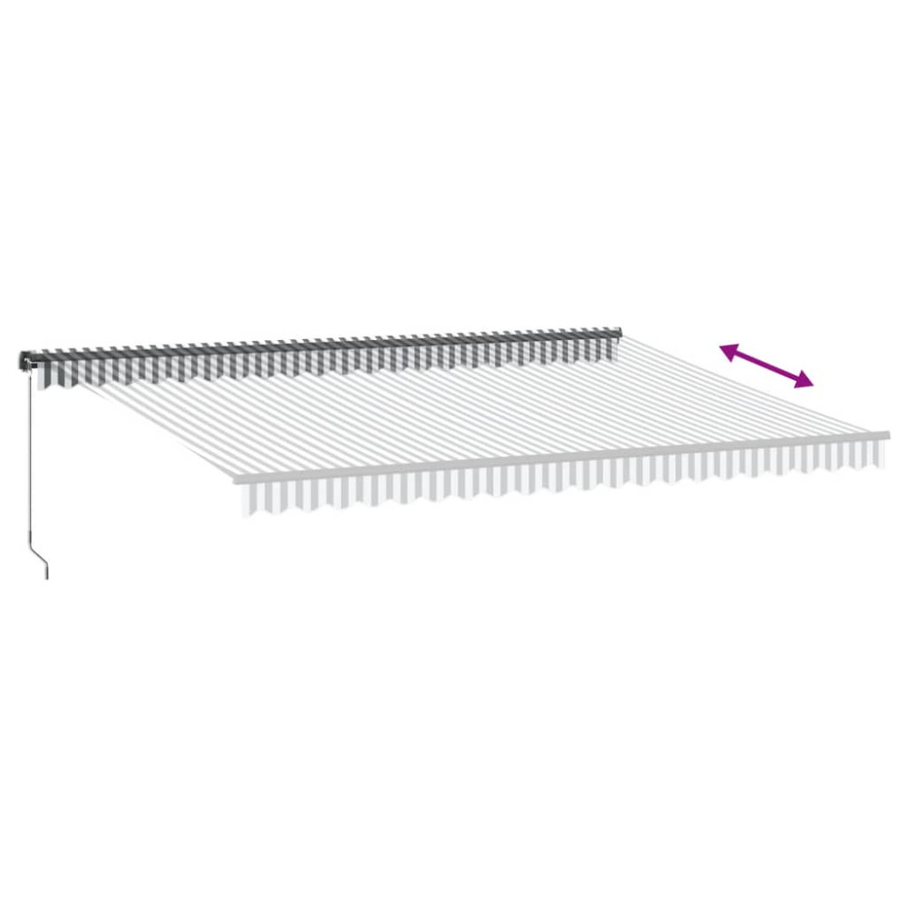 Produktbild för Markis manuellt infällbar med LEDs antracit&vit 500x300 cm