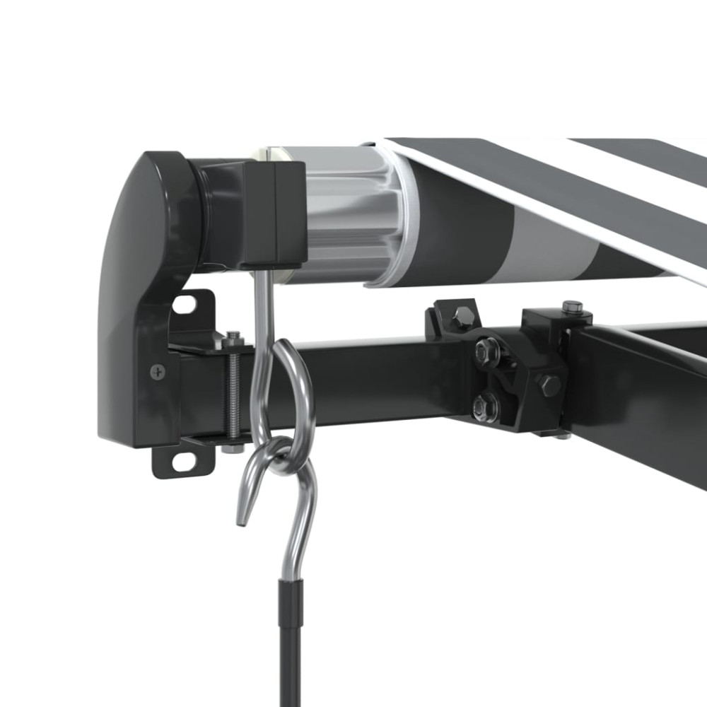 Produktbild för Markis manuellt infällbar med LEDs antracit&vit 500x300 cm
