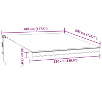 Produktbild för Markis automatiskt infällbar vinröd 400x300 cm