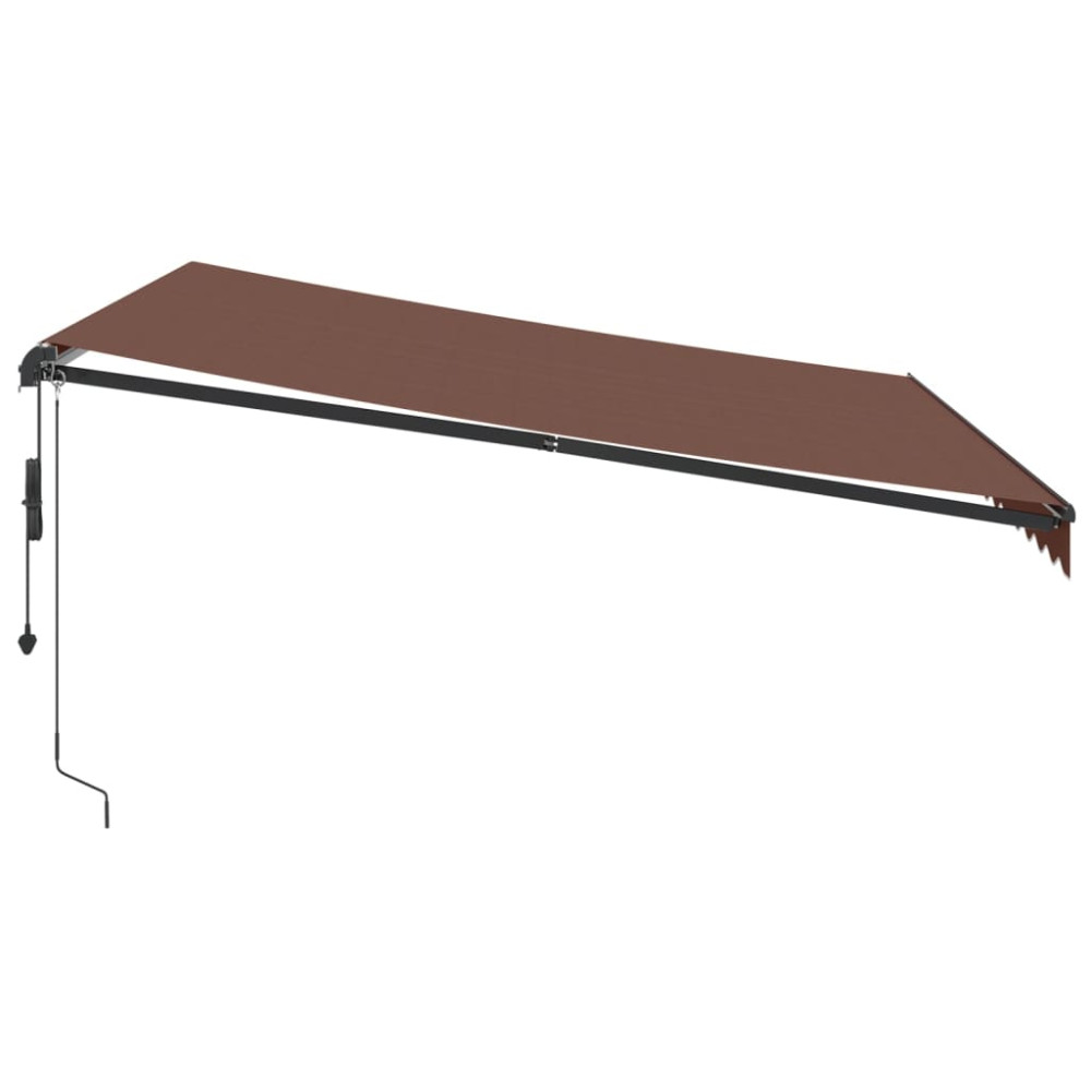 Produktbild för Markis automatiskt infällbar med LEDs brun 400x300 cm
