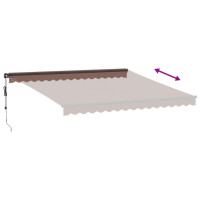 Produktbild för Markis automatiskt infällbar med LEDs brun 400x300 cm