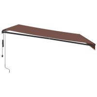 Produktbild för Markis automatiskt infällbar 450x300 cm brun