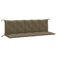 Produktbild för Bänkdyna 2 st melerad taupe 180x50x7 cm tyg