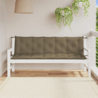 Produktbild för Bänkdyna 2 st melerad taupe 180x50x7 cm tyg