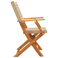 Produktbild för Trädgårdsstolar 2 st beige massivt trä akacia och konstrotting