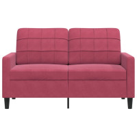 Produktbild för 2-sitssoffa vinröd 120 cm sammet