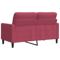Produktbild för 2-sitssoffa vinröd 120 cm sammet