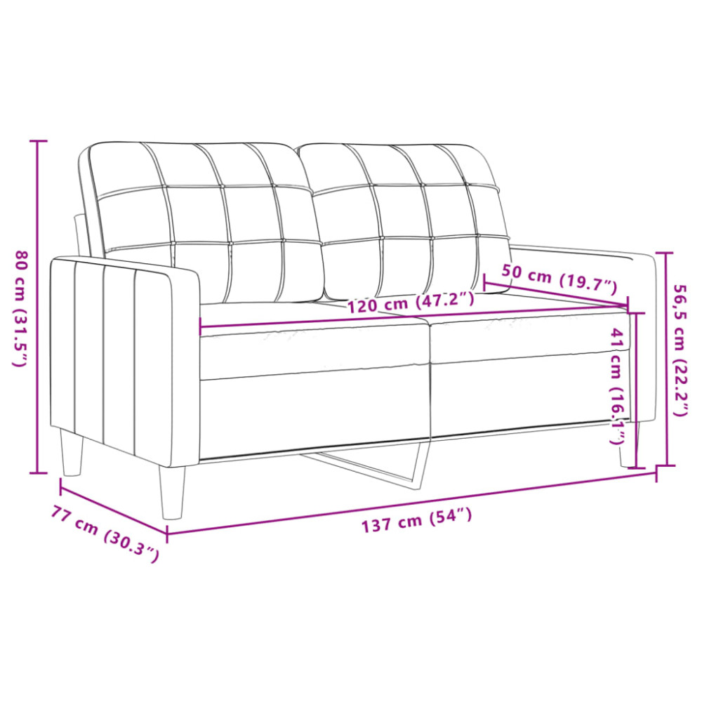 Produktbild för 2-sitssoffa vinröd 120 cm sammet