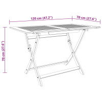 Produktbild för Hopfällbart trädgårdsbord 120x70x75 cm massivt eukalyptusträ