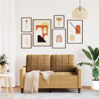 Produktbild för 2-sitssoffa brun 120 cm sammet