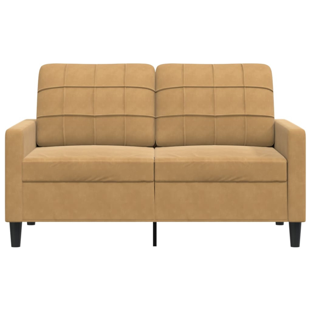 Produktbild för 2-sitssoffa brun 120 cm sammet