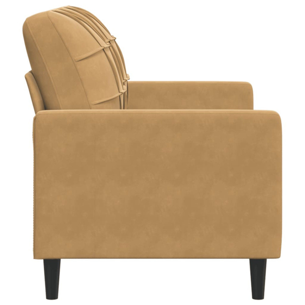 Produktbild för 2-sitssoffa brun 120 cm sammet