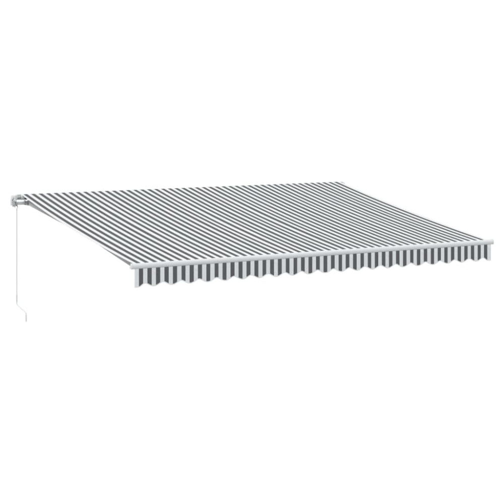 Produktbild för Markis manuellt infällbar antracit&vit 500x350 cm