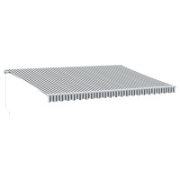 Produktbild för Markis manuellt infällbar antracit&vit 500x350 cm