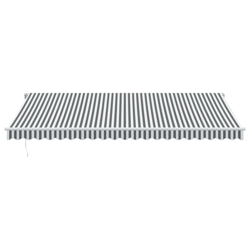 Produktbild för Markis manuellt infällbar antracit&vit 500x350 cm