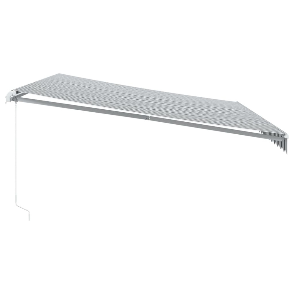 Produktbild för Markis manuellt infällbar antracit&vit 500x350 cm