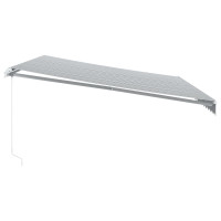 Produktbild för Markis manuellt infällbar antracit&vit 500x350 cm
