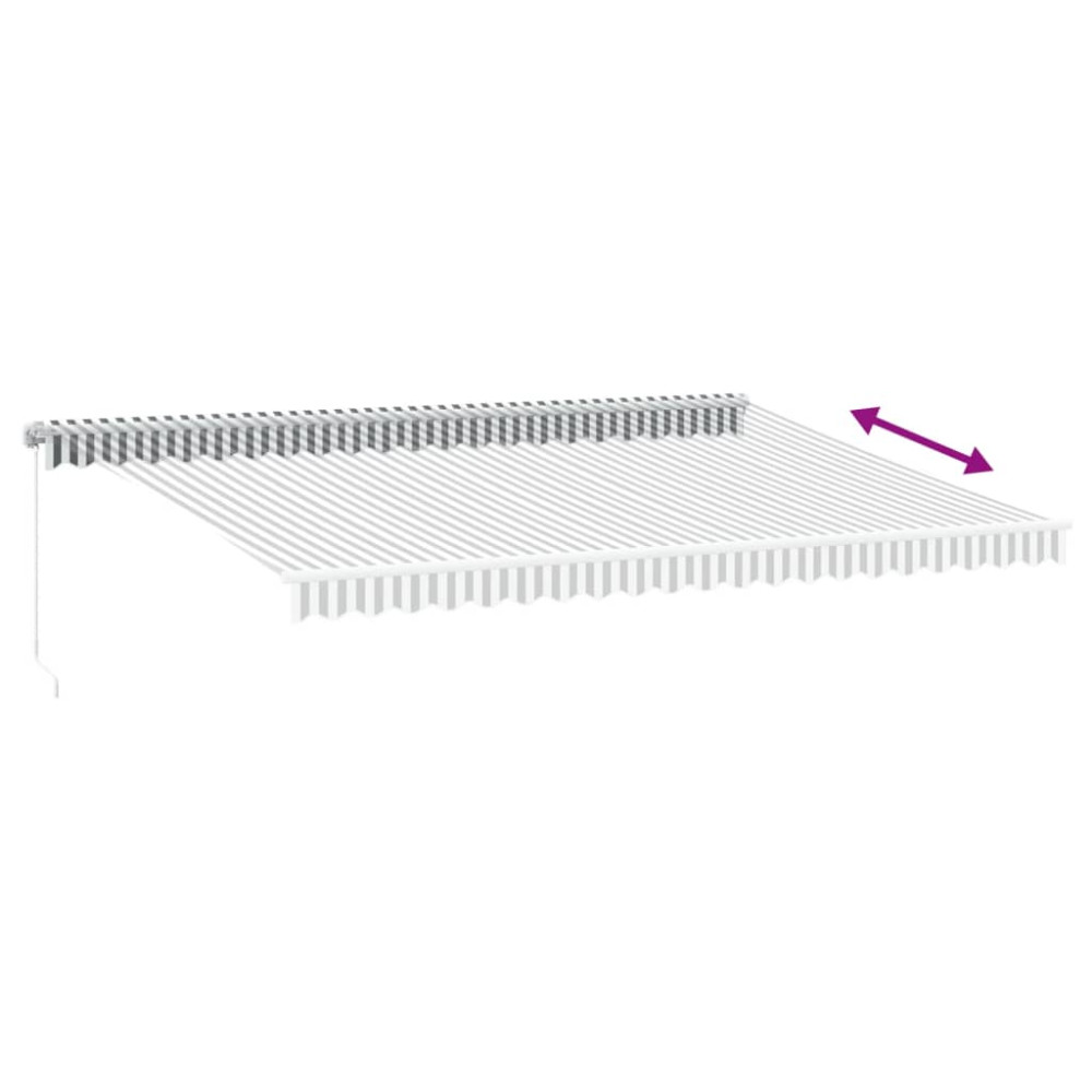 Produktbild för Markis manuellt infällbar antracit&vit 500x350 cm