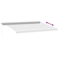 Produktbild för Markis manuellt infällbar antracit&vit 500x350 cm