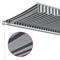 Produktbild för Markis manuellt infällbar antracit&vit 500x350 cm