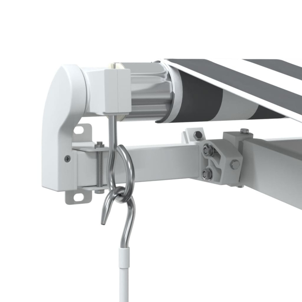 Produktbild för Markis manuellt infällbar antracit&vit 500x350 cm