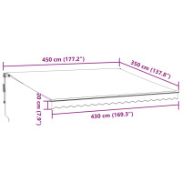 Produktbild för Markis automatiskt infällbar brun 450x350 cm