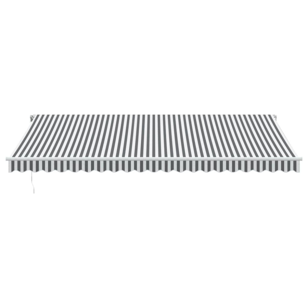 Produktbild för Markis automatiskt infällbar antracit&vit 500x350 cm