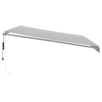Produktbild för Markis automatiskt infällbar antracit&vit 500x350 cm