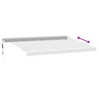 Produktbild för Markis automatiskt infällbar antracit&vit 500x350 cm