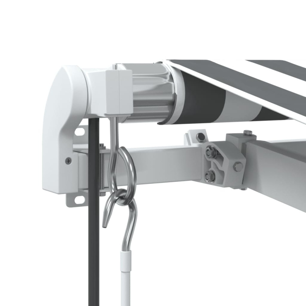 Produktbild för Markis automatiskt infällbar antracit&vit 500x350 cm