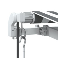 Produktbild för Markis automatiskt infällbar antracit&vit 500x350 cm