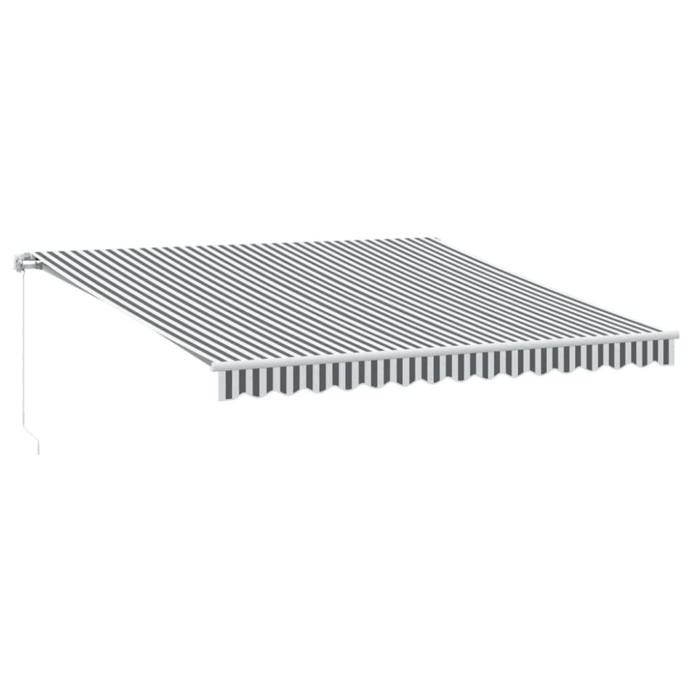 Produktbild för Markis manuellt infällbar antracit&vit 400x350 cm