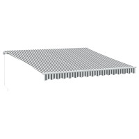 Produktbild för Markis manuellt infällbar antracit&vit 400x350 cm