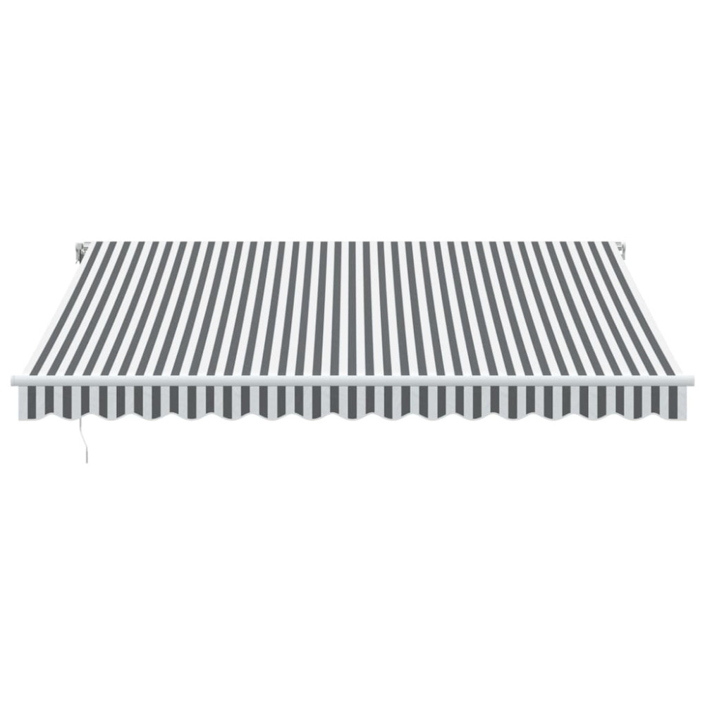 Produktbild för Markis manuellt infällbar antracit&vit 400x350 cm