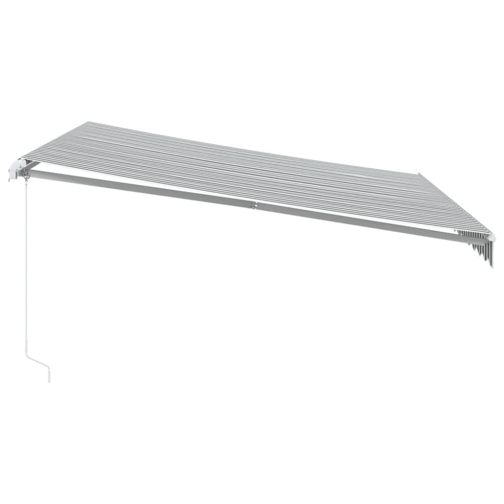 Produktbild för Markis manuellt infällbar antracit&vit 400x350 cm
