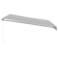 Produktbild för Markis manuellt infällbar antracit&vit 400x350 cm