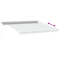 Produktbild för Markis manuellt infällbar antracit&vit 400x350 cm